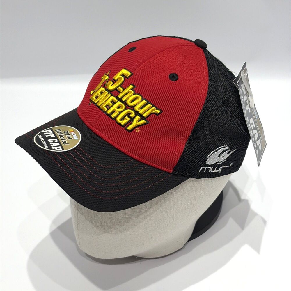 NWT 2014 Clint Bowyer NASCAR Official Pit Snapback Hat 5 Hour Energy Black Red